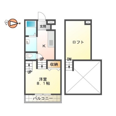 国府町矢野 アパート 1K 102の間取り図