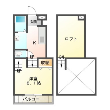 国府町矢野 アパート 1K 105の間取り図