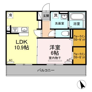 アイリーブ庄町 202の間取り図