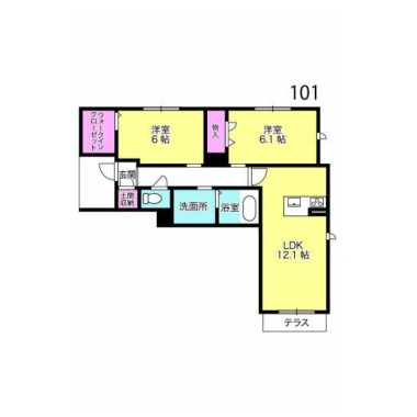 レフィシア安宅 101の間取り図