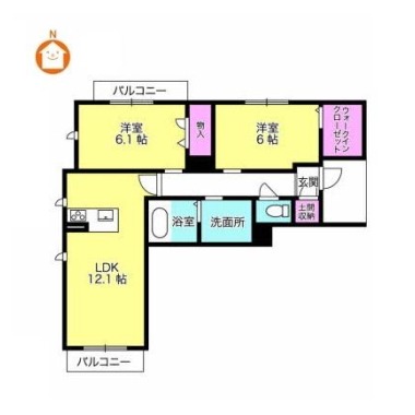 レフィシア安宅 205の間取り図