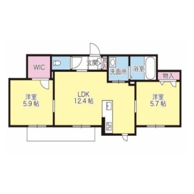 ベレオ西新浜 B棟 107の間取り図