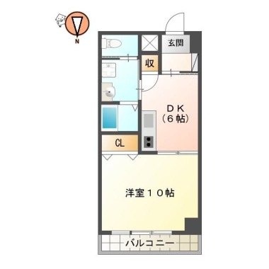 東吉野町 マンション 1DK 505の間取り図