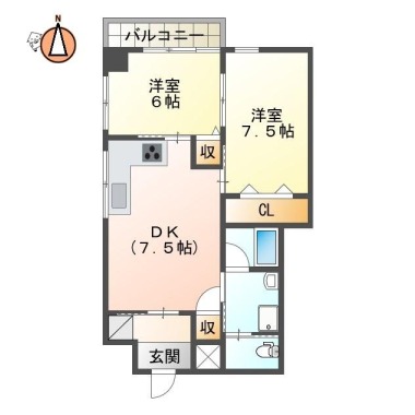 東吉野町 マンション 2DK 603の間取り図