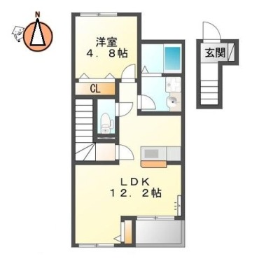 アルテオン南蔵本 203の間取り図