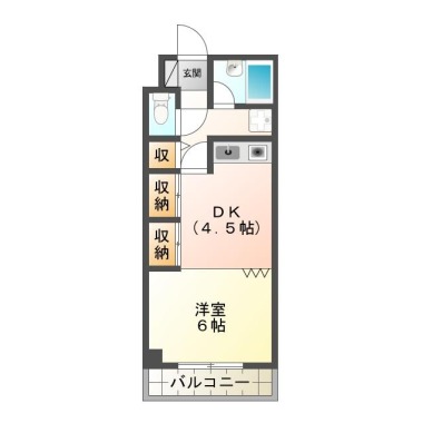 住吉 マンション 1DK 606の間取り図