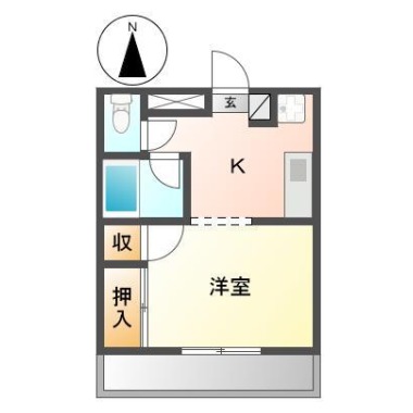 明神町 アパート 1K 202の間取り図