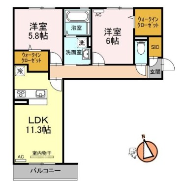 ジャスミンHYM II 305の間取り図