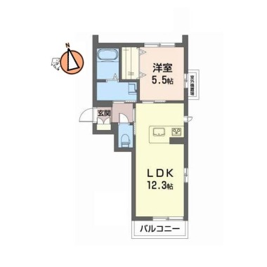 ベレオ助任橋 201の間取り図