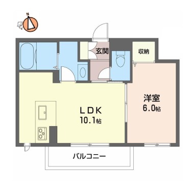 ベレオ助任橋 202の間取り図