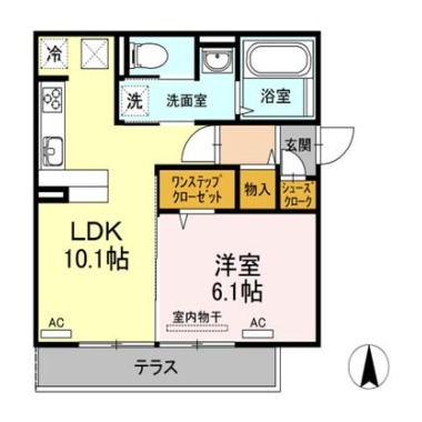 リーリエ中吉野 101の間取り図