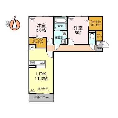 リーリエ中吉野 106の間取り図