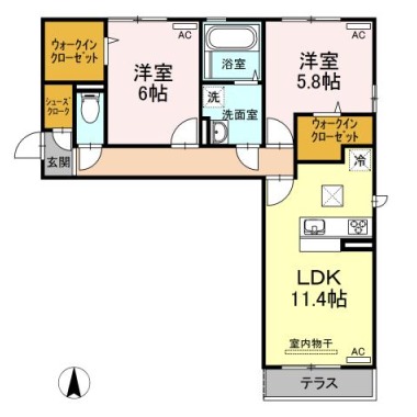 リーリエ中吉野 110の間取り図