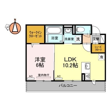 リーリエ中吉野 307の間取り図