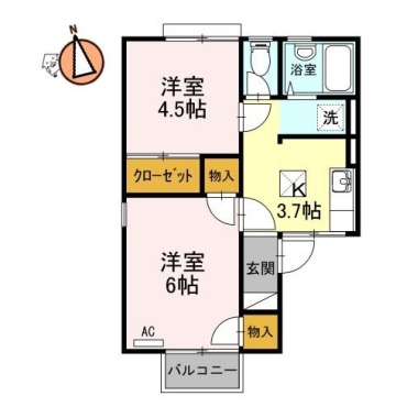 コーポ佐野 北棟 102の間取り図