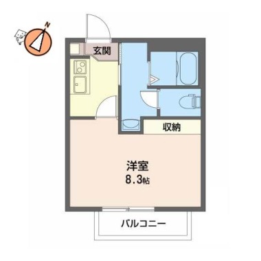 CASA安宅 A棟 102の間取り図