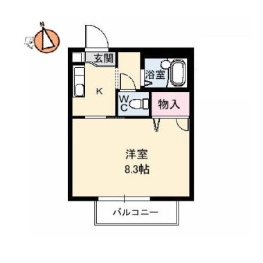 CASA安宅 A棟 203の間取り図