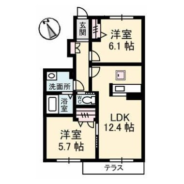 シャーメゾン城西A 101の間取り図