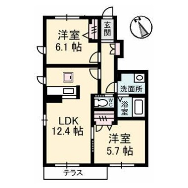 シャーメゾン城西A 102の間取り図