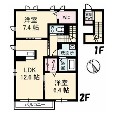 シャーメゾン城西A 201の間取り図