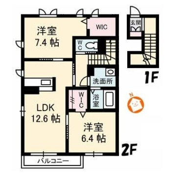 シャーメゾン城西A 202の間取り図