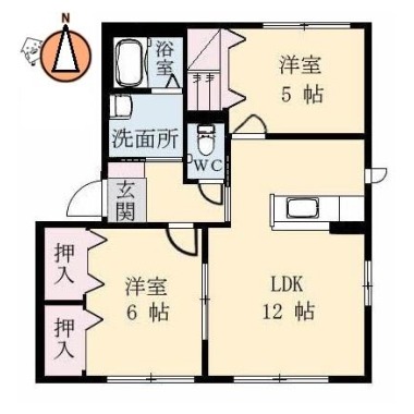 シャーメゾンラヴィA棟 102の間取り図