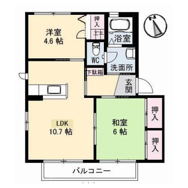 シャーメゾン沖洲 V番館 208の間取り図