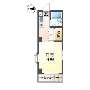 佐古三番町 マンション 1K 301の間取り図