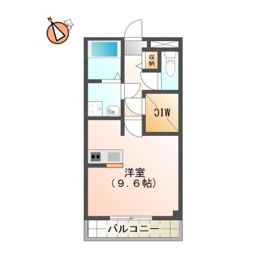 西二軒屋町 マンション 1K 603の間取り図