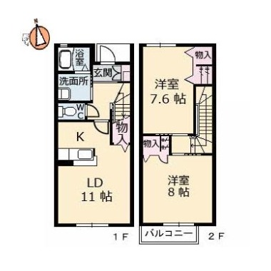 シャーメゾン V番館 105の間取り図