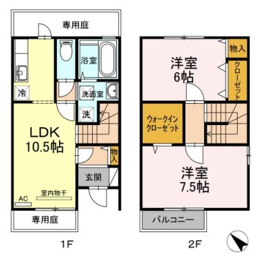 フローラルヒルズ 105の間取り図