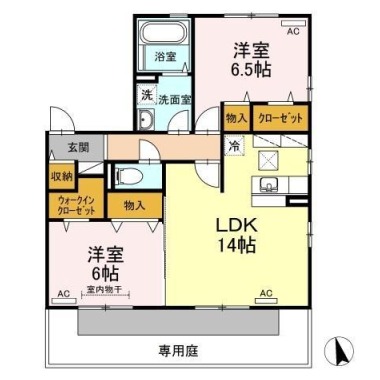 ヴァン・カルチェD棟 D101の間取り図