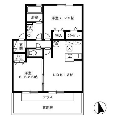 ヴァン・カルチェD棟 D102の間取り図