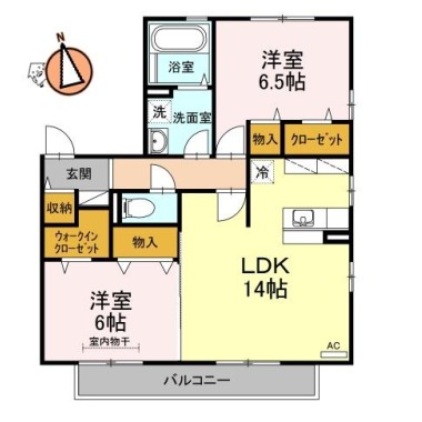 ヴァン・カルチェD棟 D201の間取り図