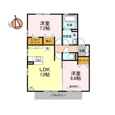 ヴァン・カルチェD棟 D203の間取り図