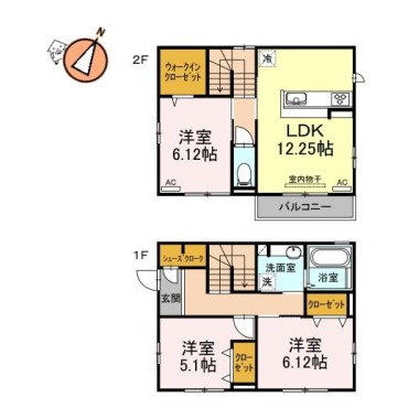 カーサ・コモダ・上吉野 A1の間取り図