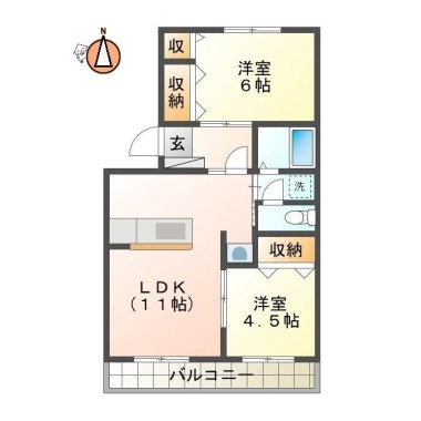 矢上 マンション 2LDK 201の間取り図