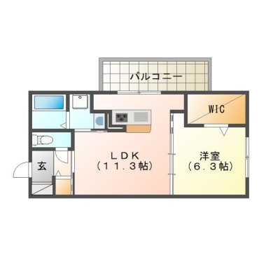 北田宮 アパート 1LDK 301の間取り図