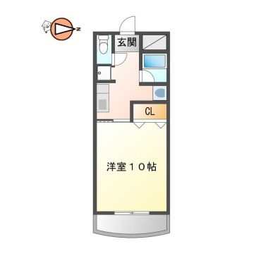 南昭和町 マンション 1K 101の間取り図