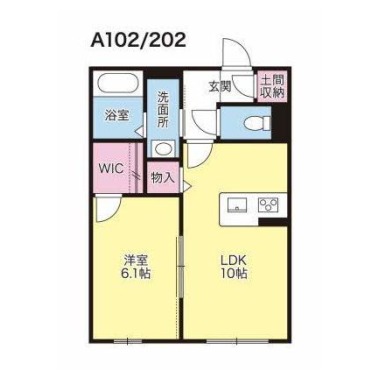 プロヌーブ北矢三A棟 102の間取り図