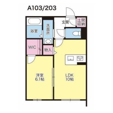 プロヌーブ北矢三A棟 203の間取り図