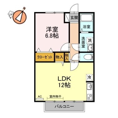 メロディハイム 102の間取り図