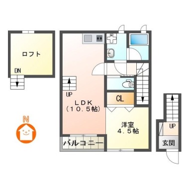 南蔵本町 アパート 1LDK 202の間取り図