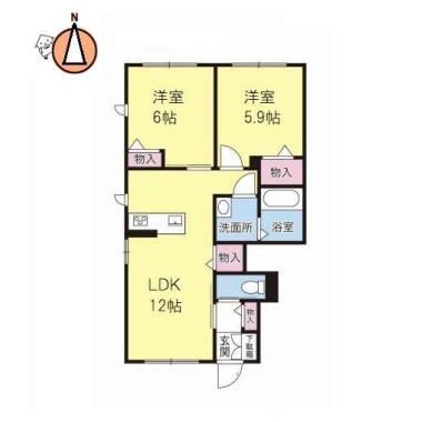 プロヌーブ国府A棟 101の間取り図