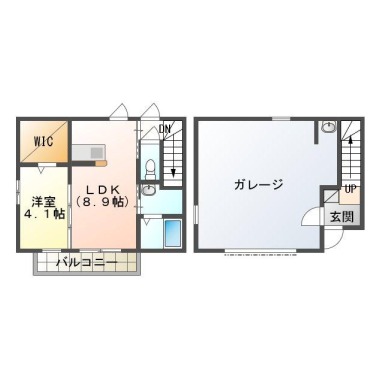 南矢三町 アパート 1LDK 101の間取り図