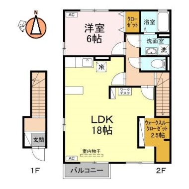 コスモスクエアB B201の間取り図