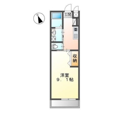 シェルル東吉野 203の間取り図