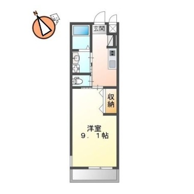 シェルル東吉野 205の間取り図