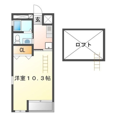 昭和町 アパート 1K 304の間取り図