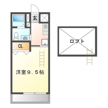 昭和町 アパート 1K 305の間取り図